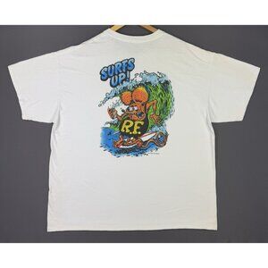 Rat Fink Ed Roth Art Surfs Up! Beach White 2XL Shirt Streetwear Hype Rare